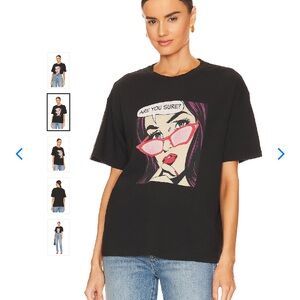 Re/Done Black Tee with Graphic Design